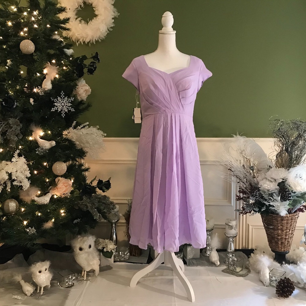 Short Lilac purple Cocktail party dress bridesmaid